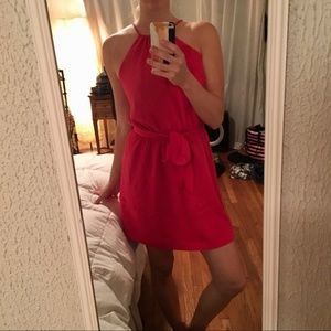 Express Hot Rose Keyhole Dress